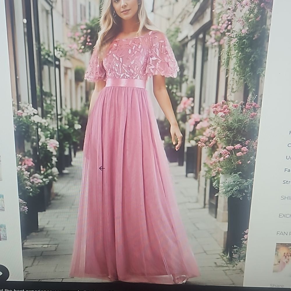 EVER PRETTY WOMAN PURPLE ORCHID A LINE LEAF MAXI PROM DEESS